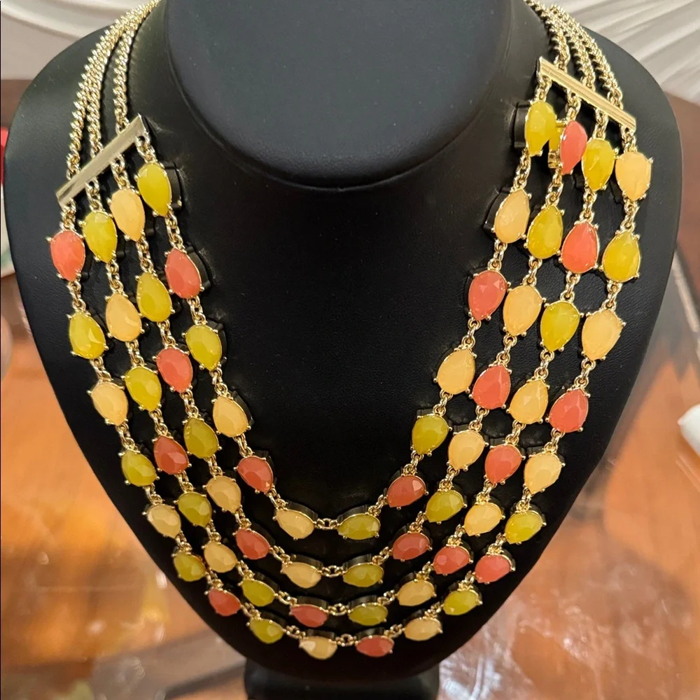 Talbots Vibrant Yellow and Orange Necklace - Picture 1 of 4
